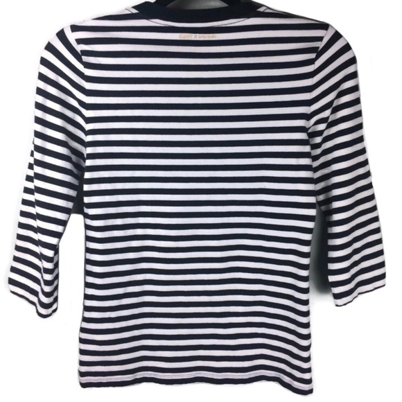 Kate Spade x Darcel 3/4 Sleeve Striped Crewneck Top Size Small - Picture 3 of 8